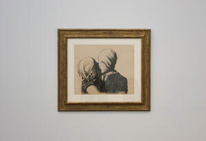Duo, 1928 by René Magritte displayed in the Slow Reading, Slow Seeing exhibit.
