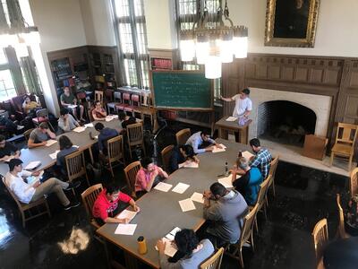 Providing many concrete tips and practices, Professor Kolodny helped students identify the components of a good philosophy paper.